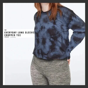 🆕PINK LONG SLEEVE TIE DYE CROPPED TEE L🆕